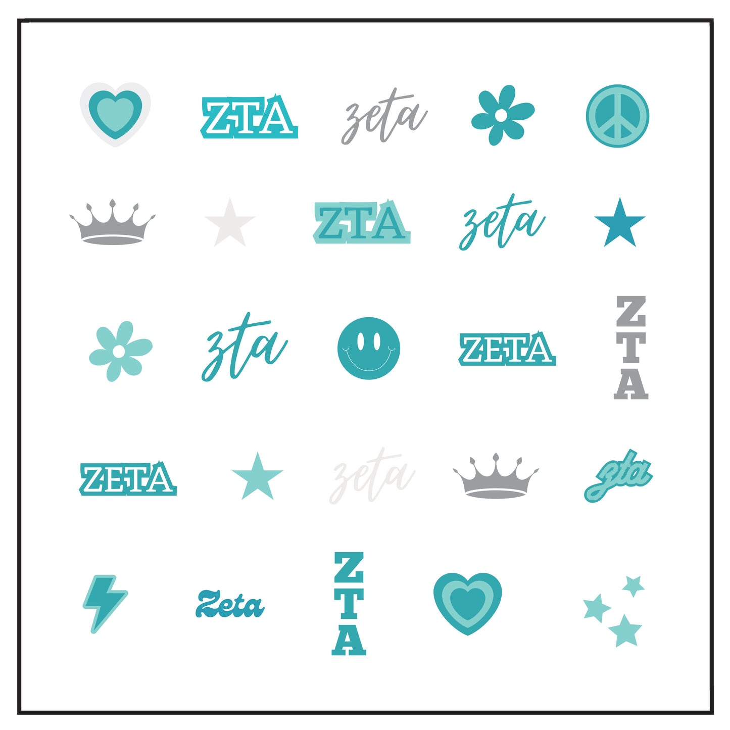 Zeta Tau Alpha Nail Stickers