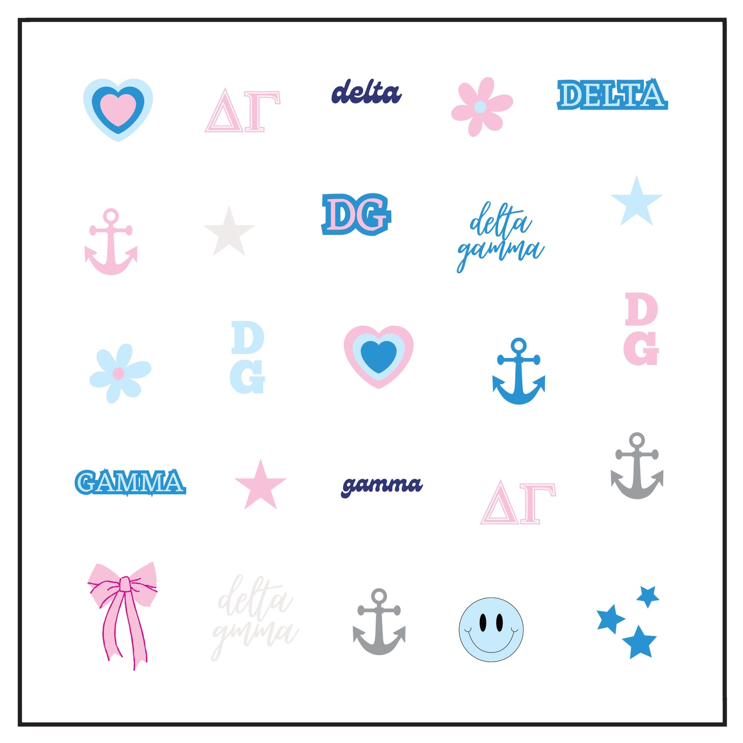 Delta Gamma Nail Stickers