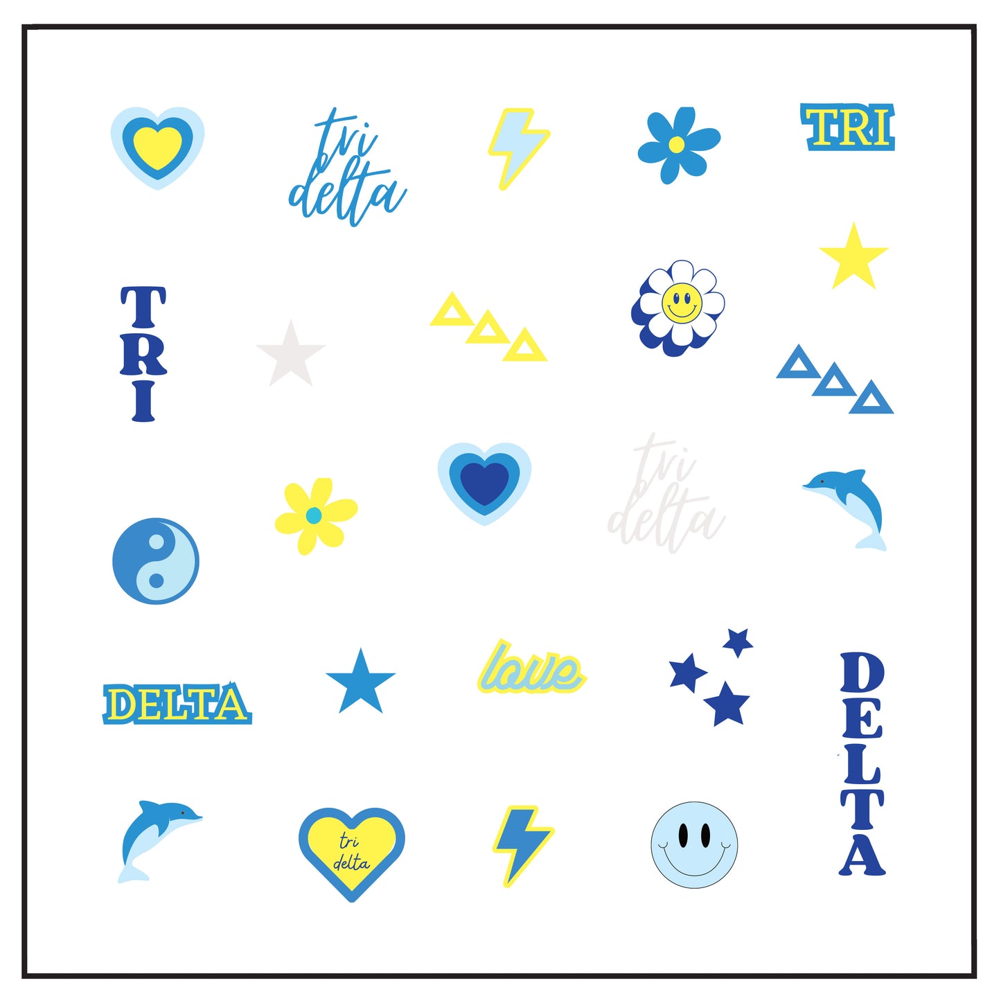 Delta Delta Delta Nail Stickers